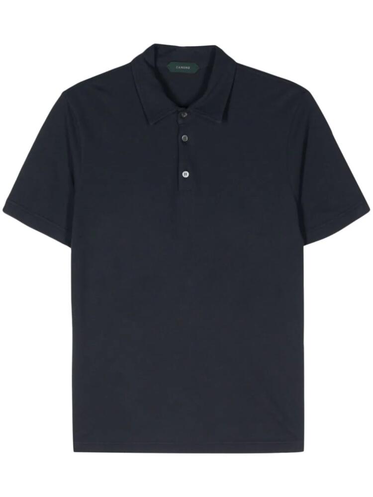 Zanone organic-cotton polo shirt - Blue Cover