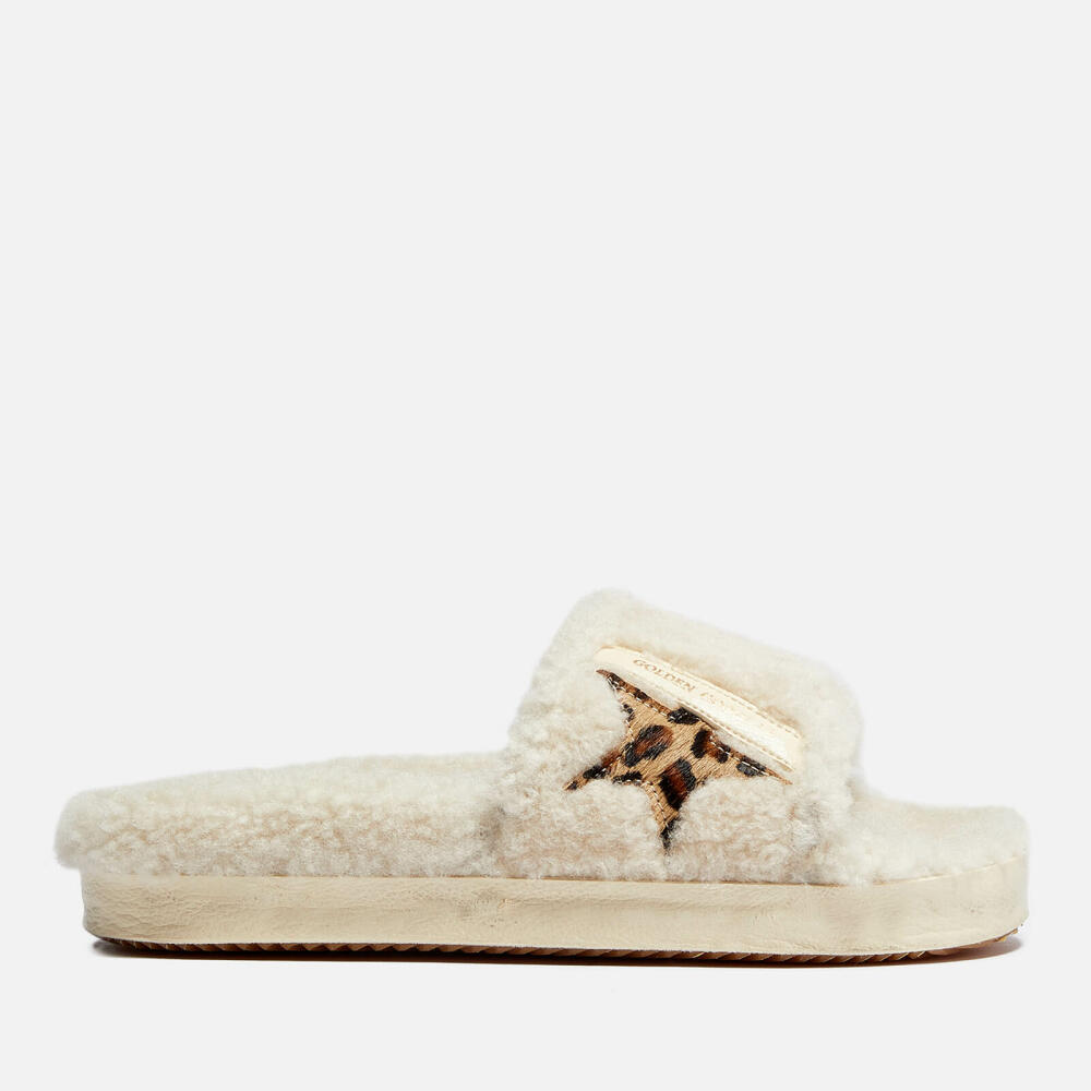 Golden Goose Poolstar Appliquéd Shearling Slides Cover