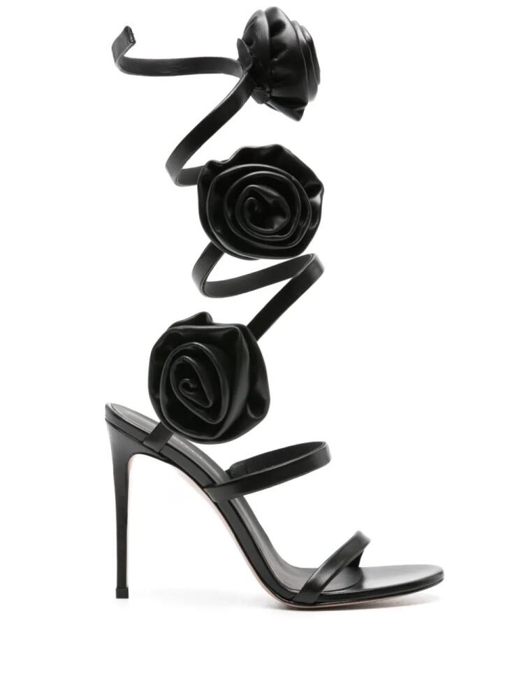 Le Silla 110mm Rose spiral sandals - Black Cover