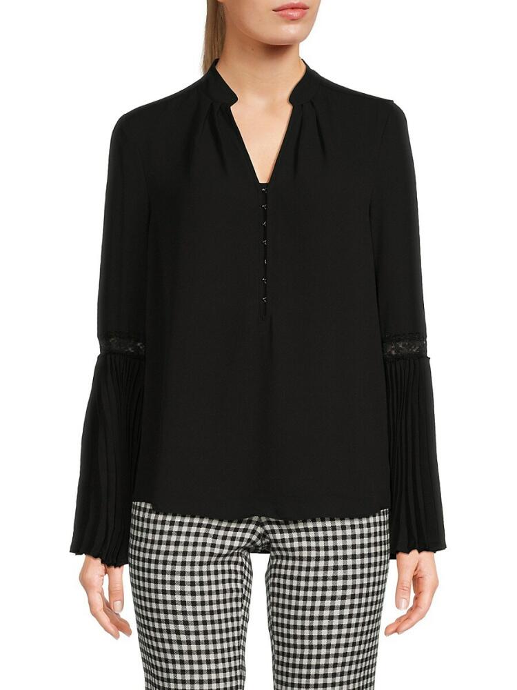 T Tahari Women's Bell Sleeve Blouse - Black Cover