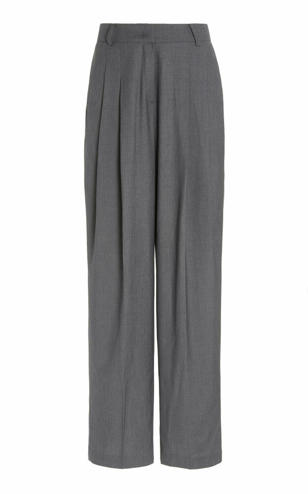 The Frankie Shop - Gelso Pleated Woven Wide-Leg Trousers - Grey Cover