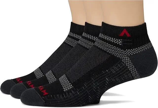 Wigwam Ultra Cool-Lite Low 3-Pack (Onyx) Crew Cut Socks Shoes Cover