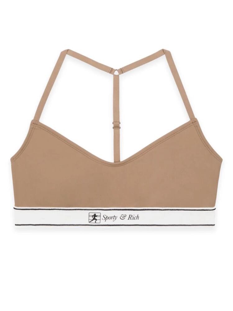 Sporty & Rich Runner Script sports bralette - Brown Cover