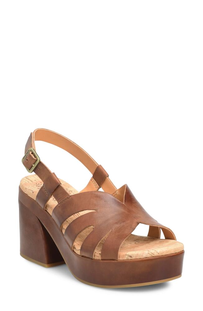 Kork-Ease Paschal Slingback Platform Sandal in Brown Leather Cover