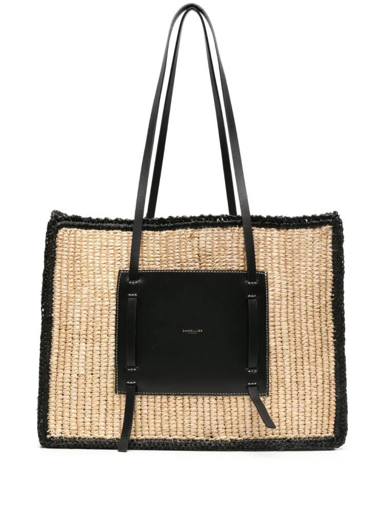 DeMellier Capri raffia tote bag - Neutrals Cover