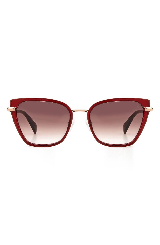 rag & bone 56mm Gradient Cat Eye Sunglasses in Burgundy/Burgundy Shaded Cover