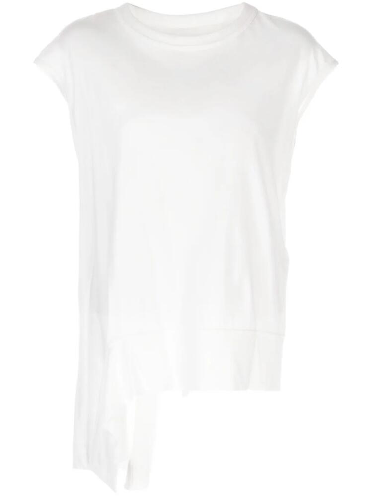 Yohji Yamamoto asymmetric-hem cotton T-shirt - White Cover