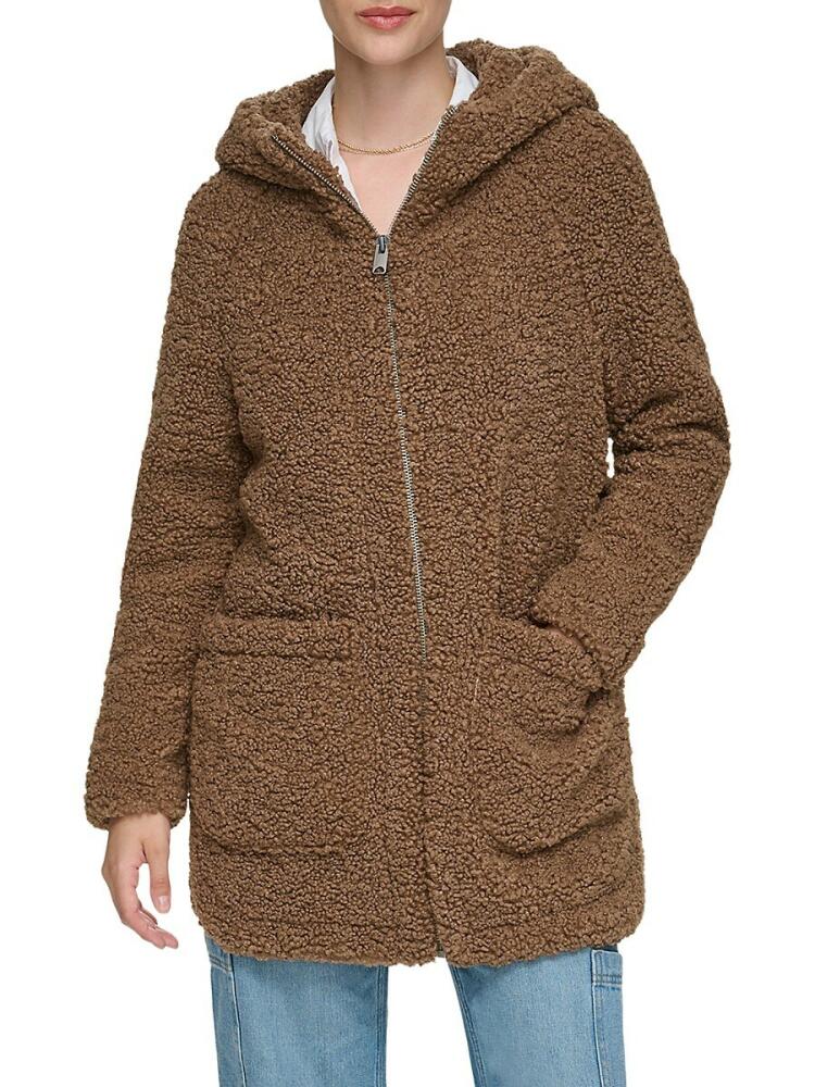 Andrew Marc Women's Seneca Faux Fur Teddy Coat - Walnut Cover