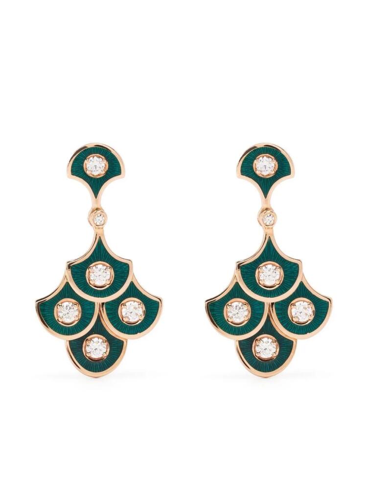 Selim Mouzannar 18kt rose gold Fish For Love diamond drop earrings - Green Cover