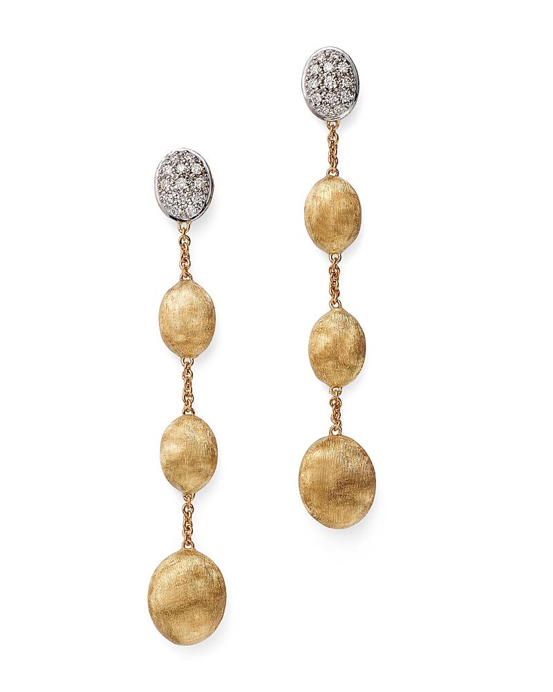 Marco Bicego 18K White & Yellow Gold Siviglia Diamond & Textured Bead Drop Earrings Cover