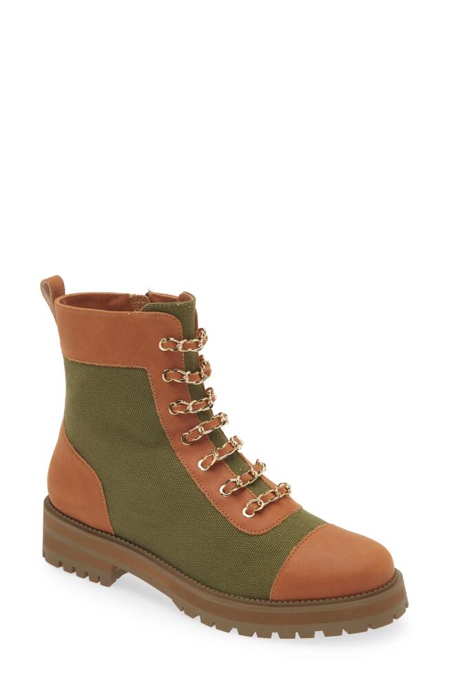 Cecelia New York Chance Boot in Cognac Pine Canvas Cover