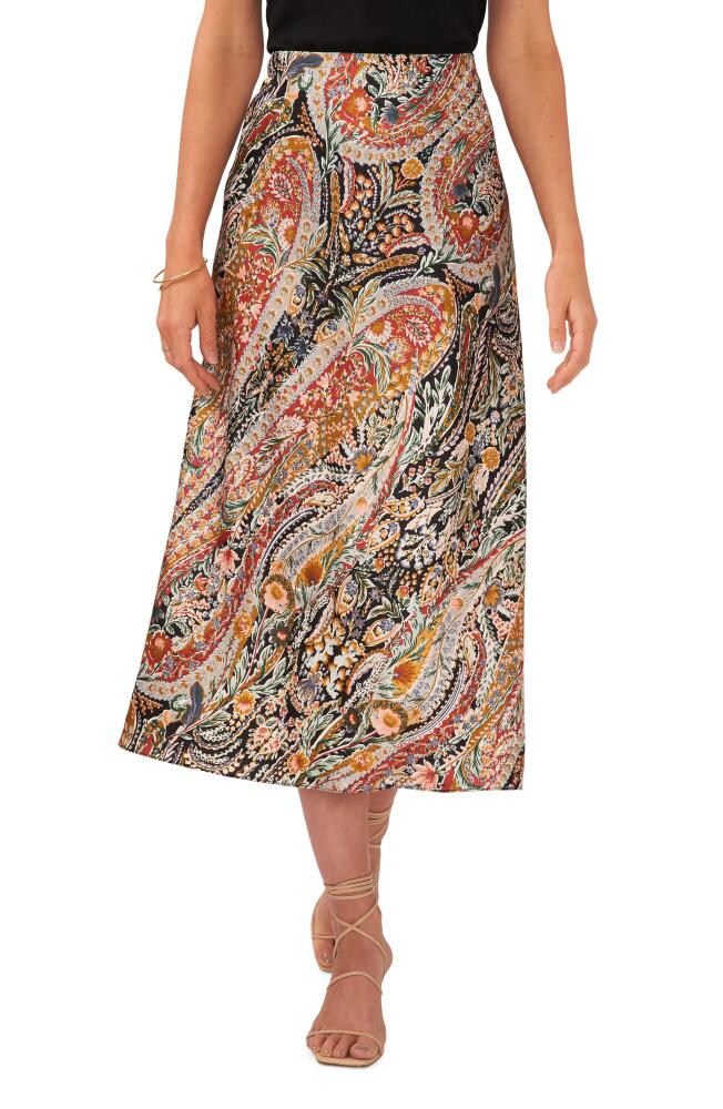 1.STATE Print Midi Skirt in Rich Black Print Cover