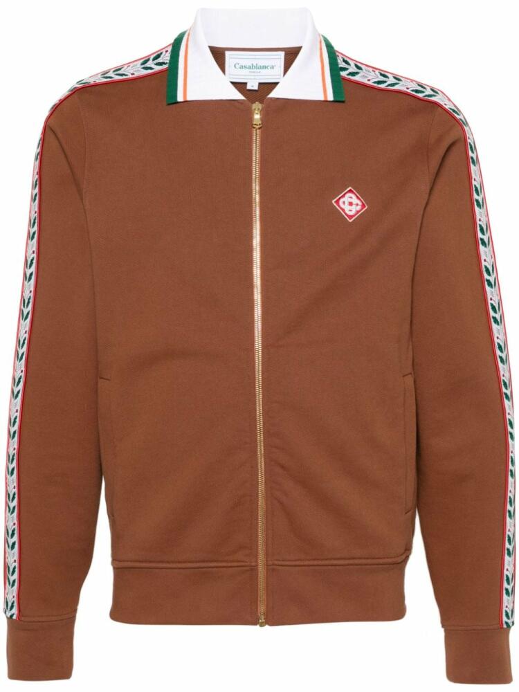 Casablanca Moto Sport Laurel zip-up sweatshirt - Brown Cover