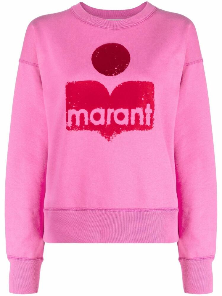 MARANT ÉTOILE Mobyli flocked-logo sweatshirt - Pink Cover