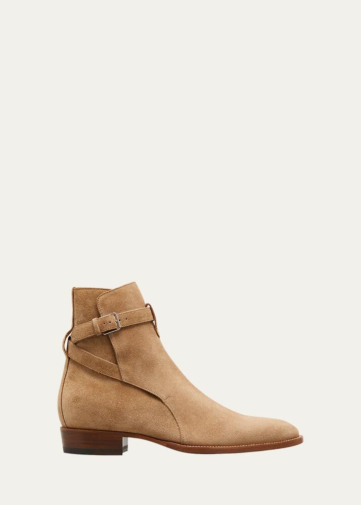 Saint Laurent Men's Wyatt Jodhpur Suede Ankle Boots Cover