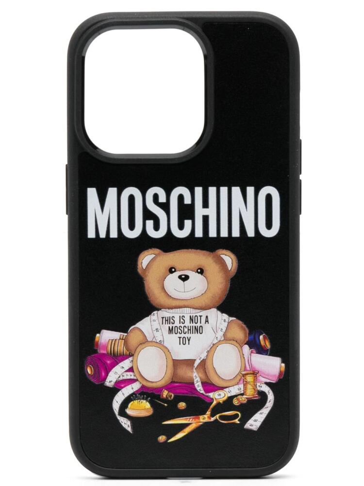 Moschino Teddy Bear iPhone 14 Pro case - Black Cover