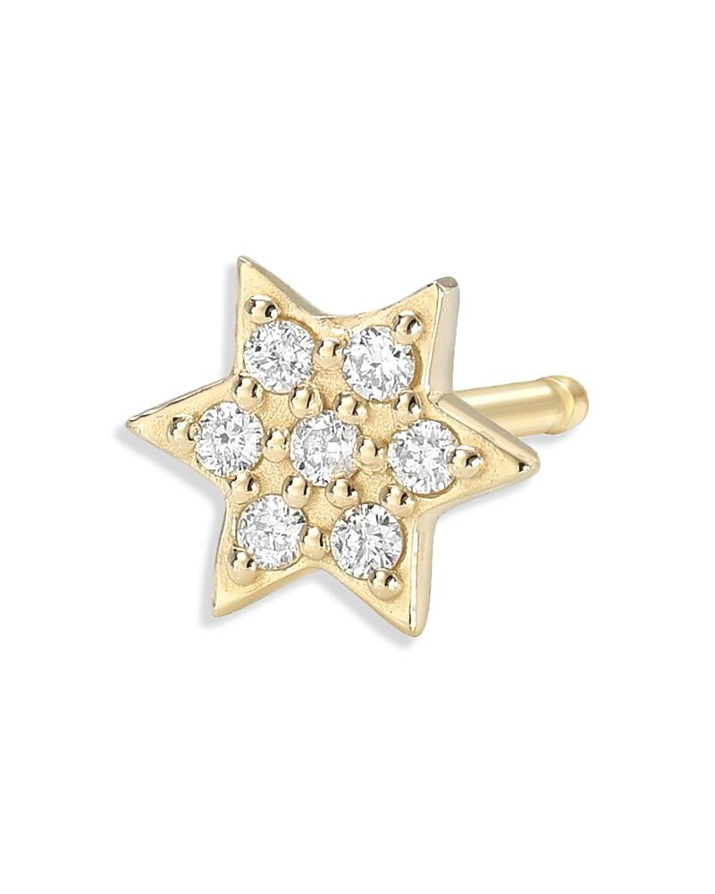 Zoe Lev 14K Yellow Gold Diamond Star of David Single Stud Earring Cover