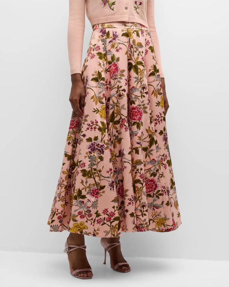 Cinq a Sept Hilda Gathered Floral-Print Maxi Skirt Cover