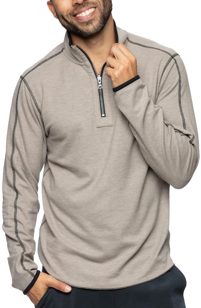 Fundamental Coast Andy Reversible Quarter Zip Pullover in Rock Cover