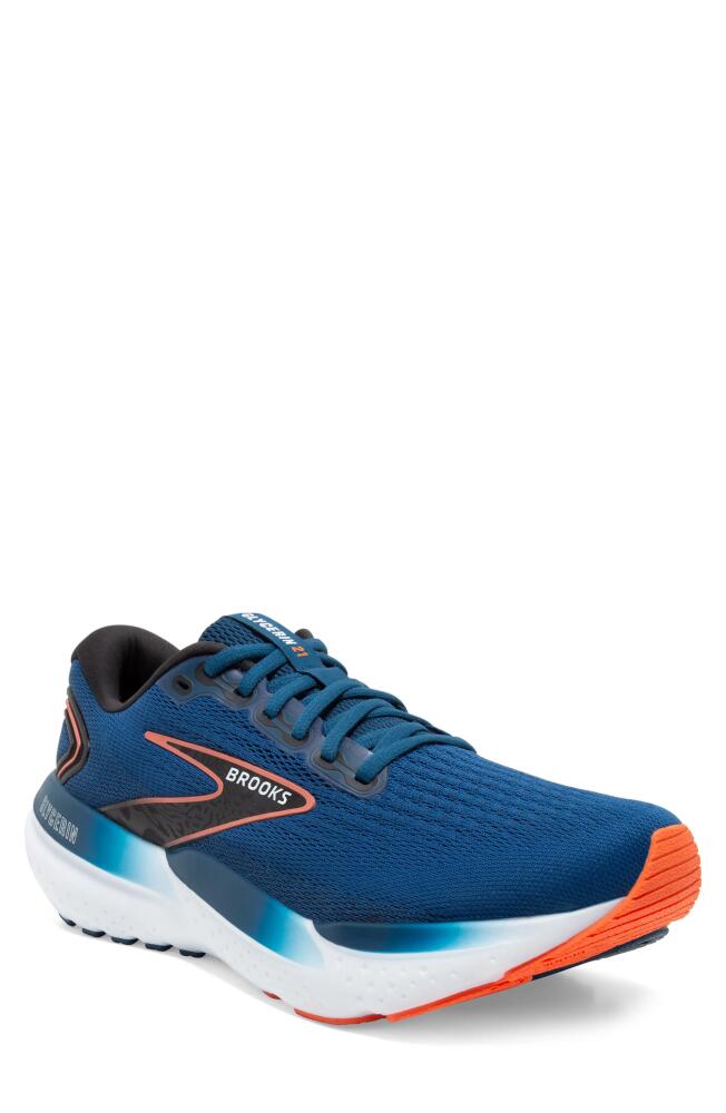 Brooks Glycerin 21 Running Shoe in Blue Opal/Black/Nasturtium Cover