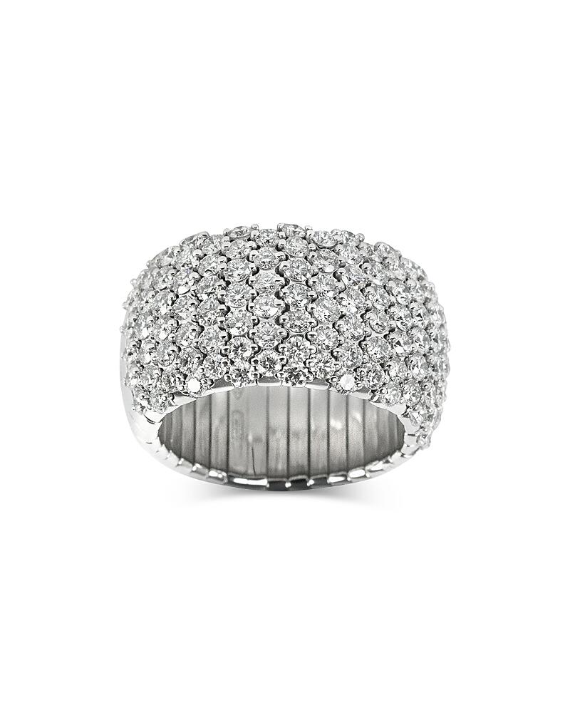 Zydo 18K White Gold Diamond Domed Wide Stretch Ring Cover