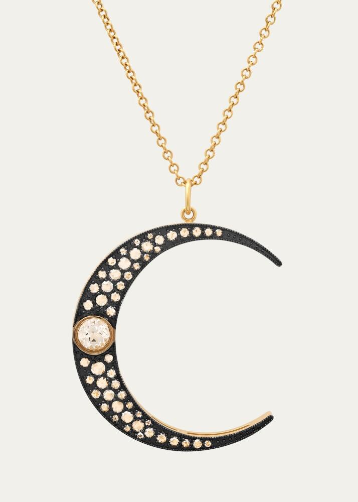 Andrea Fohrman 14k Gold Diamond Luna Moon Necklace Cover