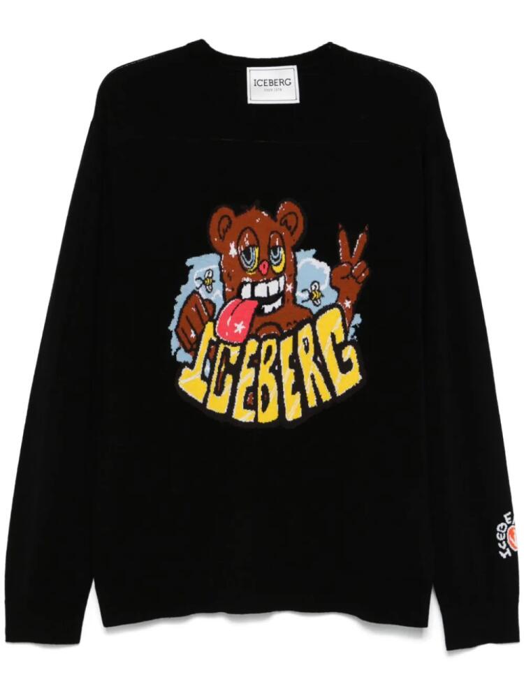 Iceberg logo-jacquard sweater - Black Cover