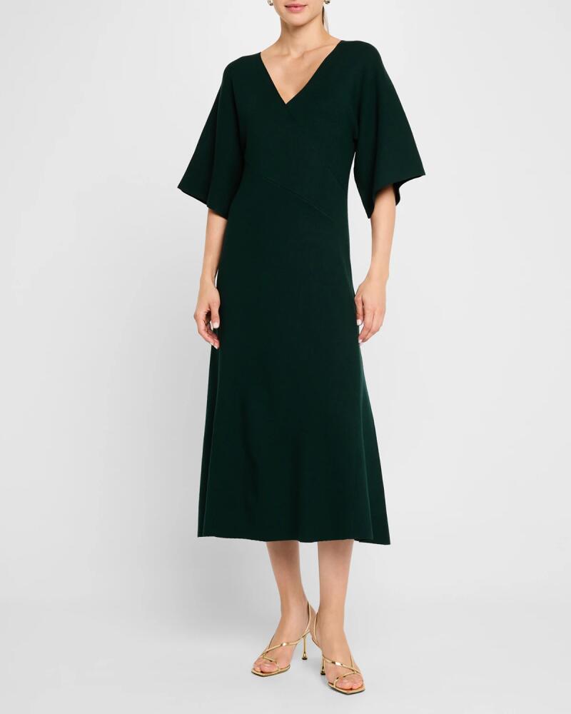 Elie Tahari The Everly Kimono-Sleeve Midi Sweater Dress Cover