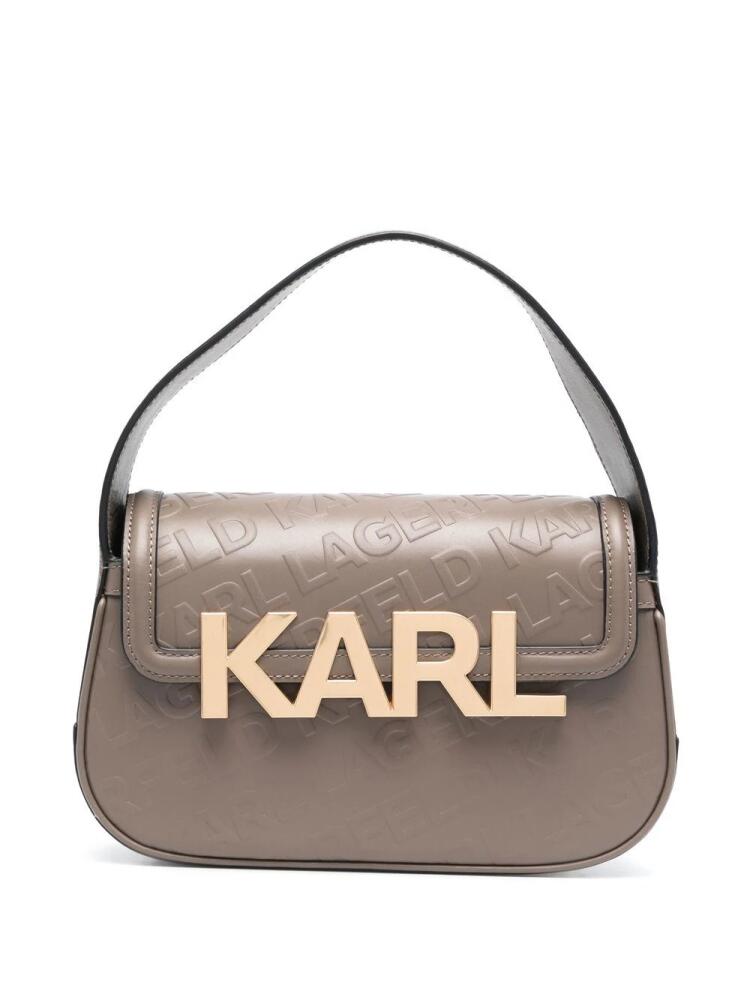 Karl Lagerfeld logo-embossed leather tote bag - Brown Cover