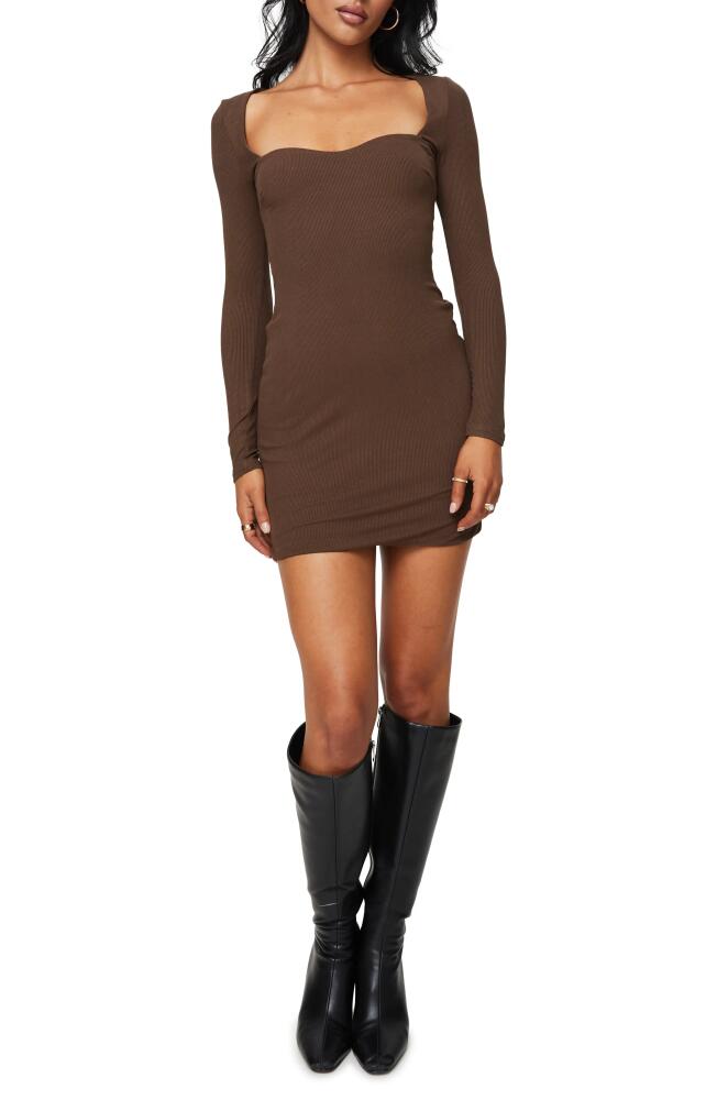 Princess Polly Nolan Long Sleeve Minidress in Brown Cover