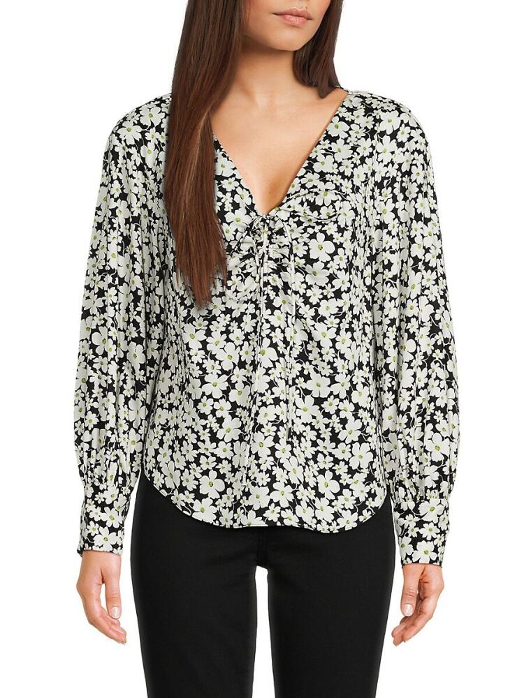 Rebecca Taylor Women's Paige Floral Top - White Black Cover