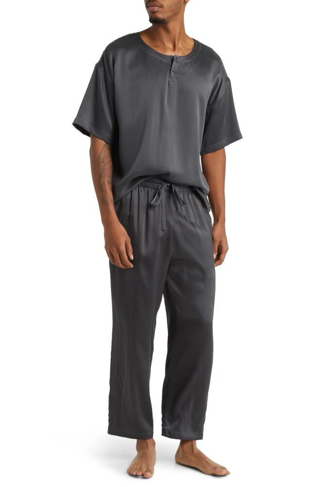 Lunya Washable Silk Henley Pajamas in Meditative Grey Cover