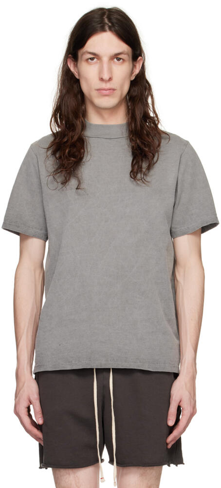 Les Tien Gray Mock Neck T-Shirt Cover