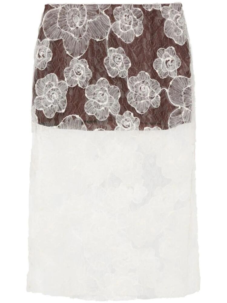 SIEDRES Siam floral-lace midi skirt - White Cover