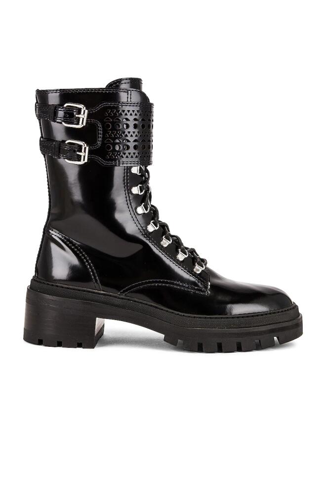 ALAÏA Buckle Military Boots in Black Cover