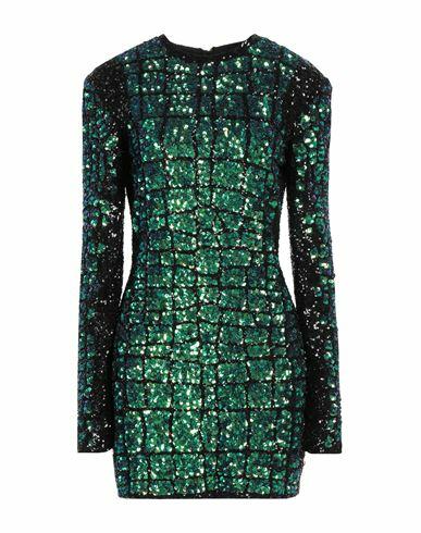 Balmain Woman Mini dress Green Polyester, Elastane Cover