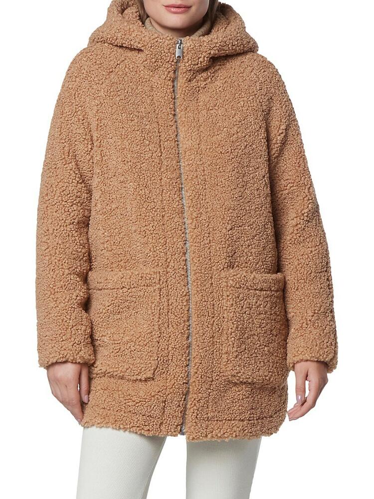 Andrew Marc Women's Seneca Faux Fur Teddy Coat - Camel Cover