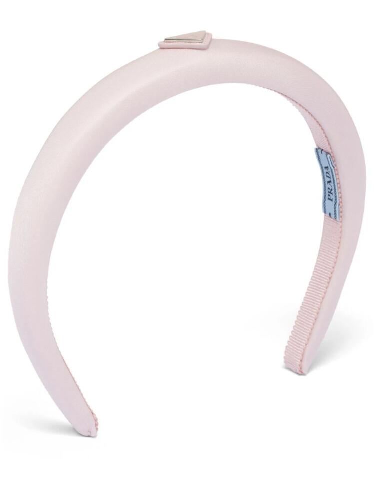 Prada Re-Nylon triangle-logo headband - Pink Cover