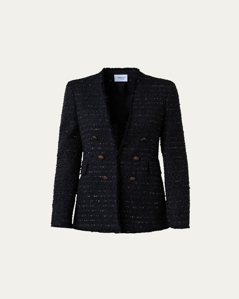 Akris punto Denim Tweed Tailored Jacket Cover