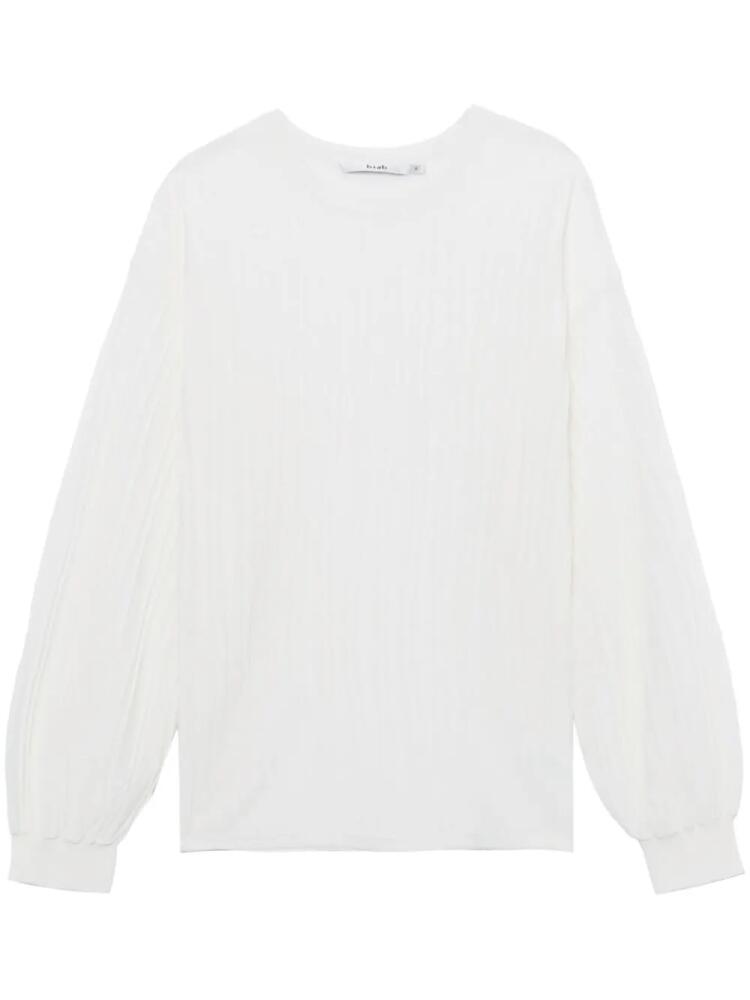 b+ab ribbed semi-sheer sweatshirt - White Cover