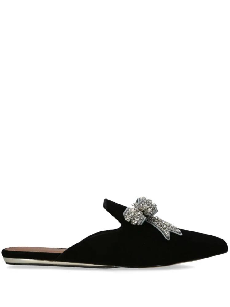 Kurt Geiger London Olive Bow velvet slippers - Black Cover