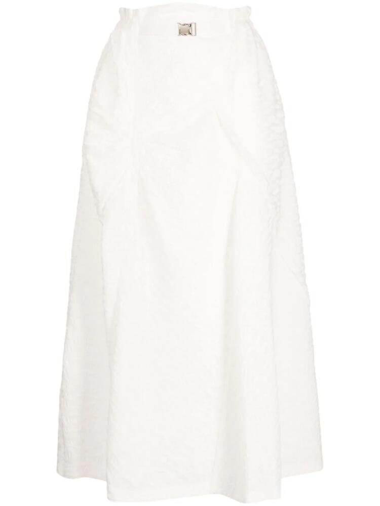 SHIATZY CHEN panelled jacquard midi skirt - White Cover