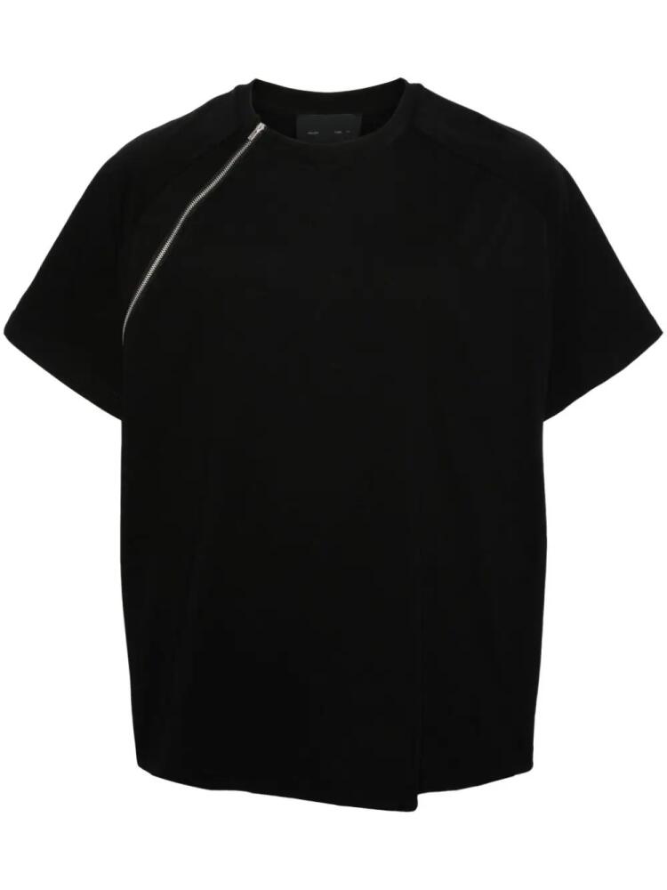 HELIOT EMIL Sequence zip-detail cotton T-shirt - Black Cover