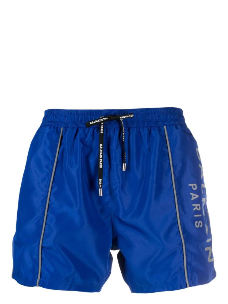 Balmain logo-print swim shorts - Blue Cover