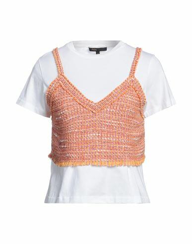 Maje Woman T-shirt Orange Cotton, Polyester, Acrylic, Polyamide, Viscose Cover