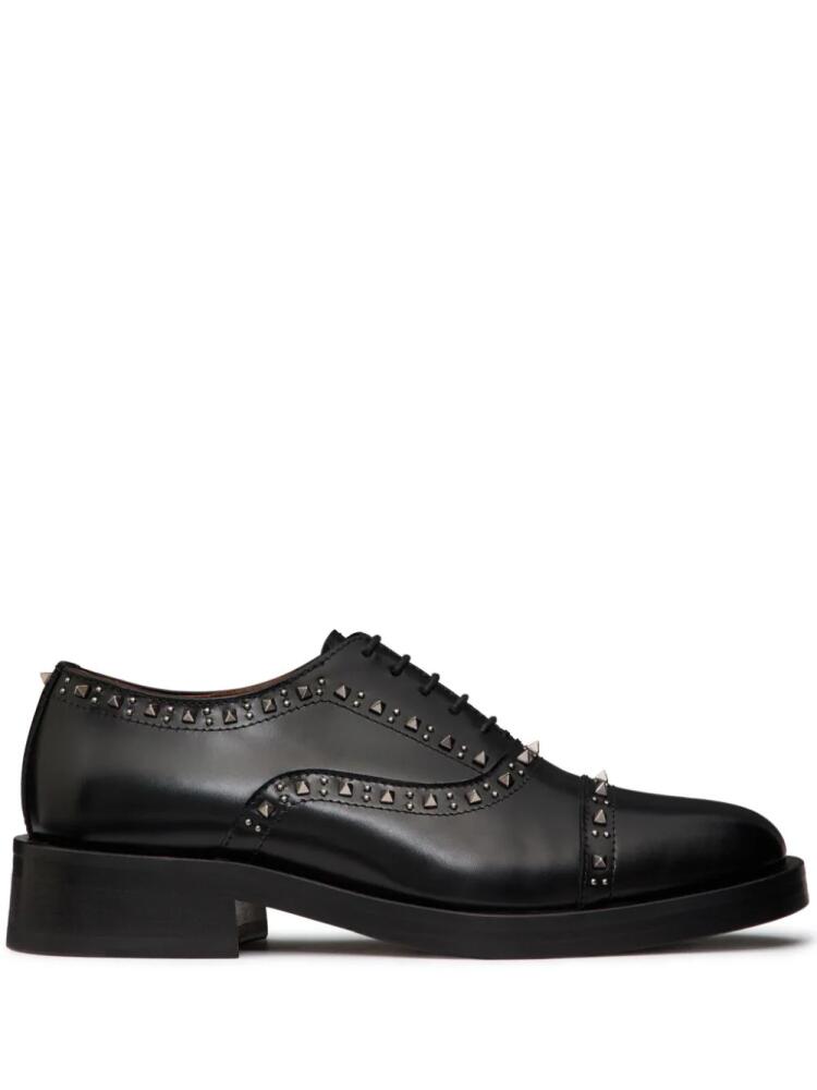 Valentino Garavani Rockstud leather brogues - Black Cover