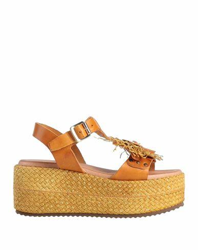 Cafènoir Woman Espadrilles Ocher Soft Leather Cover