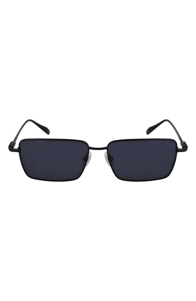 FERRAGAMO Gancini Evolution 57mm Rectangular Sunglasses in Matte Black Cover