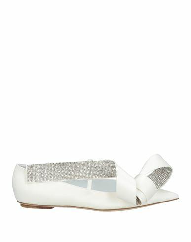 Area X Sergio Rossi Woman Ballet flats White Leather, Textile fibers Cover