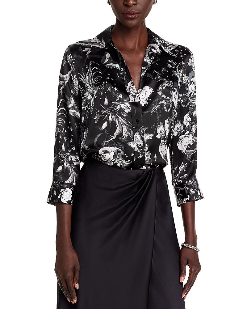 L'Agence Dani Silk Floral Blouse Cover